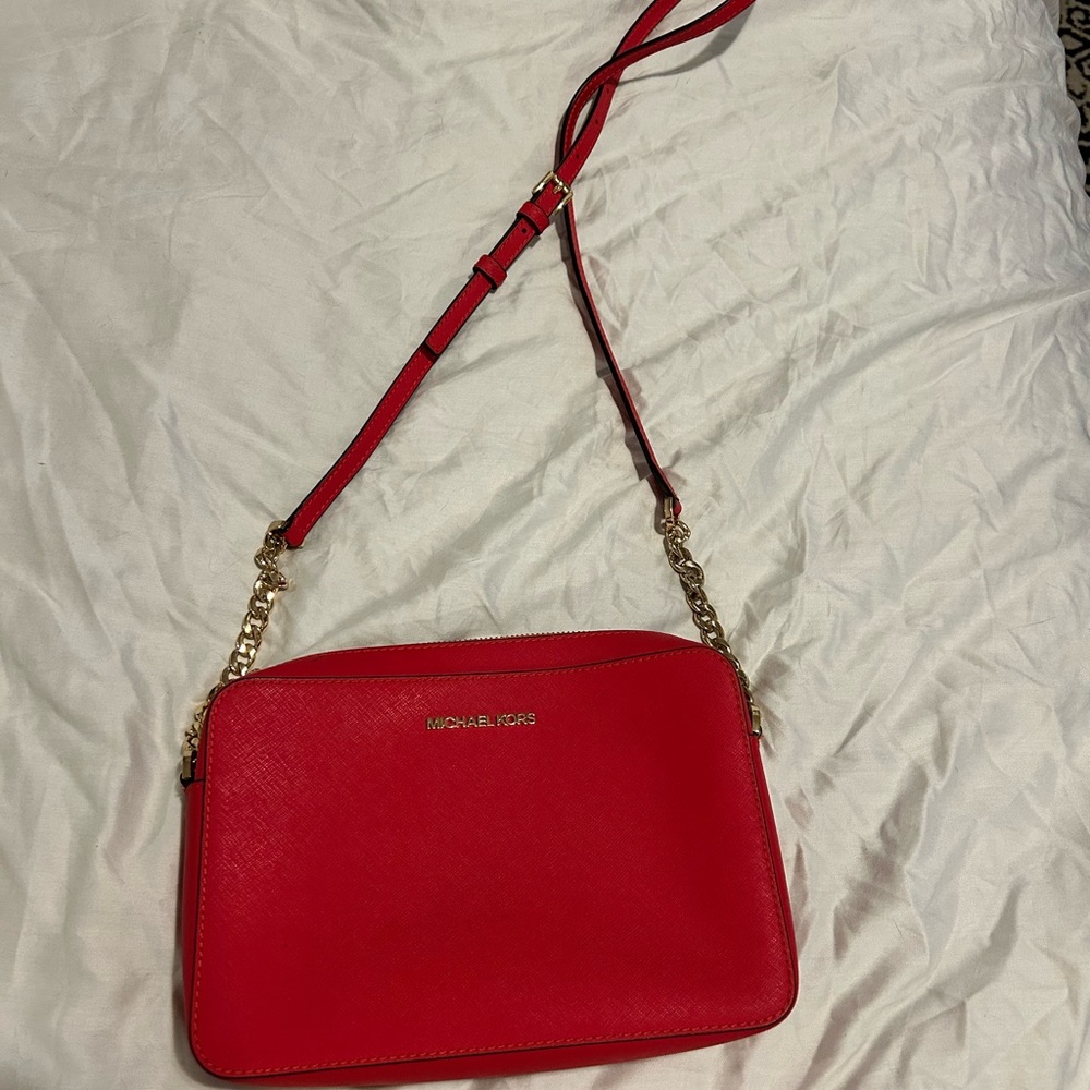 Michael Kors Scarlet Crossbody Bag with Gold Accents